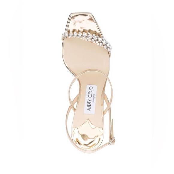 Jimmy Choo Meira 85mm crystal-embellished sandals sz 37 rsmp $1050 - Picture 3 of 6